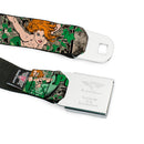 Posion Ivy Face Full Color Greens Seatbelt Belt - POISON IVY Poses/Comic Scenes Grays/Greens Webbing