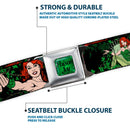 POISON IVY Script Leaves Full Color Greens Black Seatbelt Belt - DC Originals Poison Ivy 3-Poses/Ivy Black/Greens Webbing