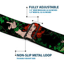 POISON IVY Script Leaves Full Color Greens Black Seatbelt Belt - DC Originals Poison Ivy 3-Poses/Ivy Black/Greens Webbing