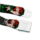 POISON IVY Script Leaves Full Color Greens Black Seatbelt Belt - DC Originals Poison Ivy 3-Poses/Ivy Black/Greens Webbing