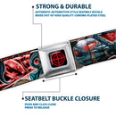 Suicide Squad Target Full Color Black/Red Seatbelt Belt - 5-Suicide Squad Villains Group Reds Webbing