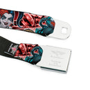 Suicide Squad Target Full Color Black/Red Seatbelt Belt - 5-Suicide Squad Villains Group Reds Webbing