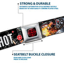 Suicide Squad Target Full Color Black/Red Seatbelt Belt - DEADSHOT Face/Pose/Targets/Bullets Webbing