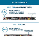 Suicide Squad Target Full Color Black/Red Seatbelt Belt - DEADSHOT Face/Pose/Targets/Bullets Webbing