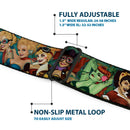 DC COMICS BOMBSHELLS Rays Full Color Black Gray Orange-Red Fade Seatbelt Belt - 12-DC COMICS BOMBSHELLS Pose Rays/Stars Blues/Pink/Yellow Webbing
