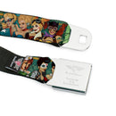 DC COMICS BOMBSHELLS Rays Full Color Black Gray Orange-Red Fade Seatbelt Belt - 12-DC COMICS BOMBSHELLS Pose Rays/Stars Blues/Pink/Yellow Webbing