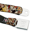 DC COMICS BOMBSHELLS Rays Full Color Black Gray Orange-Red Fade Seatbelt Belt - 10-DC Bombshells/Traditional Tattoos Scattered Tan Webbing