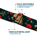 DC COMICS BOMBSHELLS Rays Full Color Black Gray Orange-Red Fade Seatbelt Belt - BLACK CANARY Bombshell Pose/Roses Greens/Reds/Yellow Webbing