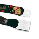 DC COMICS BOMBSHELLS Rays Full Color Black Gray Orange-Red Fade Seatbelt Belt - BLACK CANARY Bombshell Pose/Roses Greens/Reds/Yellow Webbing