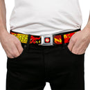 Flash Logo Black Seatbelt Belt - The Flash BOOM-KABOOM! Webbing