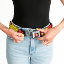 Flash Logo Black Seatbelt Belt - The Flash BOOM-KABOOM! Webbing