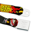 Flash Logo Black Seatbelt Belt - The Flash BOOM-KABOOM! Webbing