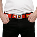 Flash Logo Black Seatbelt Belt - Flash Logo Red/White/Yellow Webbing