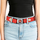 Flash Logo Black Seatbelt Belt - Flash Logo Red/White/Yellow Webbing