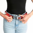 Flash Logo Black Seatbelt Belt - Flash Logo Red/White/Yellow Webbing