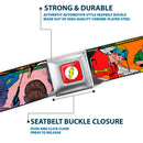 Flash Logo Full Color Red White Yellow Seatbelt Belt - Classic FLASH COMICS Issue #1 Introducing Flash Cover Pose Webbing