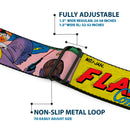 Flash Logo Full Color Red White Yellow Seatbelt Belt - Classic FLASH COMICS Issue #1 Introducing Flash Cover Pose Webbing