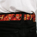 Flash Logo3 Full Color Black Gold Red Seatbelt Belt - THE FLASH/Logo3/Poses Black/Red/Gold Webbing