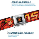 Flash Logo3 Full Color Black Gold Red Seatbelt Belt - THE FLASH/Logo3/Poses Black/Red/Gold Webbing