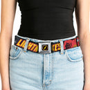 Flash Logo4 Full Color Black Yellow Red Seatbelt Belt - The Flash Running Poses LIGHTNING STRIKES Grays/Red/Yellow Webbing