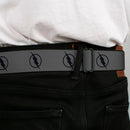 Reverse Flash Logo Full Color Gray Black Seatbelt Belt - Reverse Flash Logo Gray/Black Webbing