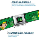 GREEN ARROW Logo Full Color Black Green Seatbelt Belt - GREEN ARROW Poses WHAT CAN ONE MAN DO? Greens/Black Webbing