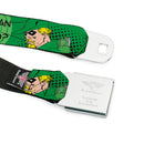 GREEN ARROW Logo Full Color Black Green Seatbelt Belt - GREEN ARROW Poses WHAT CAN ONE MAN DO? Greens/Black Webbing