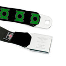 Green Lantern Logo CLOSE-UP Black Green Seatbelt Belt - Green Lantern Logo Black/Green Webbing
