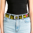 Sinestro Corps Logo Full Color Black/Yellow Seatbelt Belt - Sinsestro Poses & Logo/Green Lantern Poses Black-Yellow Fade Webbing