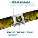 Sinestro Corps Logo Full Color Black/Yellow Seatbelt Belt - Sinsestro Poses & Logo/Green Lantern Poses Black-Yellow Fade Webbing