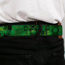 Green Lantern Logo Weathered Full Color Greens Seatbelt Belt - GREEN LANTERN/Logo Collage Weathered Greens Webbing