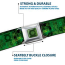 Green Lantern Logo Weathered Full Color Greens Seatbelt Belt - GREEN LANTERN/Logo Collage Weathered Greens Webbing