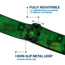 Green Lantern Logo Weathered Full Color Greens Seatbelt Belt - GREEN LANTERN/Logo Collage Weathered Greens Webbing