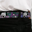 Joker Face Full Color Seatbelt Belt - Joker Face/Logo/Spades Black/White/Purple Webbing