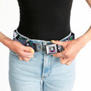 Joker Face Full Color Seatbelt Belt - Joker Face/Logo/Spades Black/White/Purple Webbing