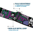 Joker Face Full Color Seatbelt Belt - Joker Face/Logo/Spades Black/White/Purple Webbing