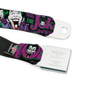 Joker Face Full Color Seatbelt Belt - Joker Face/Logo/Spades Black/Green/Purple Webbing