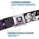 Joker Face Full Color Seatbelt Belt - The Joker Pose/Cards/HAHAHAHA Black/Gray Webbing