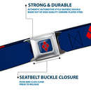 Harley Quinn Diamond Full Color Blue Red Seatbelt Belt - HARLEY QUINN/Diamonds Blue/Red/White Webbing