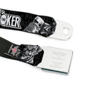 Joker Smiling Full Color Black/Grays/White Seatbelt Belt - THE JOKER Smiling/Wine Glass Poses HA! HA! Black/Grays/White Webbing
