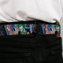 Joker Laughing Face CLOSE-UP Black Seatbelt Belt - Joker BANG Gun Alley Pose CLOSE-UP Webbing