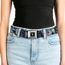 Joker Laughing Face CLOSE-UP Black Seatbelt Belt - Joker BANG Gun Alley Pose CLOSE-UP Webbing