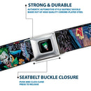 Joker Laughing Face CLOSE-UP Black Seatbelt Belt - Joker BANG Gun Alley Pose CLOSE-UP Webbing