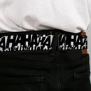 Joker's Laugh HAHAHA Repeat Full Color White/Black Seatbelt Belt - Joker's Laugh HAHAHA Repeat White/Black Webbing