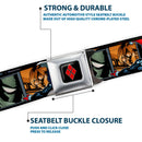 Harley Quinn Diamond Full Color Black/Red Seatbelt Belt - Harley Quinn/Night and Day Comic Book Character Blocks Webbing