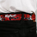 Harley Quinn Diamond Full Color Black Red Seatbelt Belt - HARLEY QUINN Poses/Comic Book Scenes Reds/Black Webbing