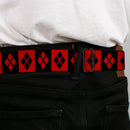 Harley Quinn Diamond Full Color Black Red Seatbelt Belt - Harley Quinn Diamond Blocks Red/Black Black/Red Webbing