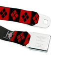 Harley Quinn Diamond Full Color Black Red Seatbelt Belt - Harley Quinn Diamond Blocks Red/Black Black/Red Webbing