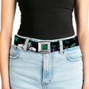 HAHA Stacked Full Color Black Gray Green Seatbelt Belt - Joker DIE LAUGHING! HAHA Black/Purple/Green Webbing