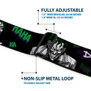 HAHA Stacked Full Color Black Gray Green Seatbelt Belt - Joker DIE LAUGHING! HAHA Black/Purple/Green Webbing